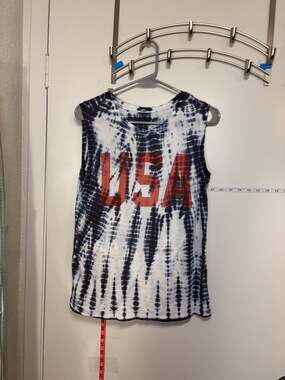 P1: LOL vintage  USA Tie-Dye Sleeveless Tank Top 4th L independence